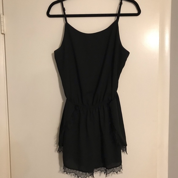 Aqua Lace Detail Romper - Picture 6 of 6